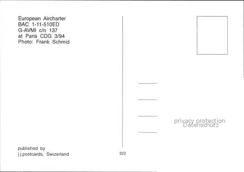 Flugzeuge Zivil European Aircharter BAC 1 11 510ED G AVMI c n 137 Kat. Airplanes Avions