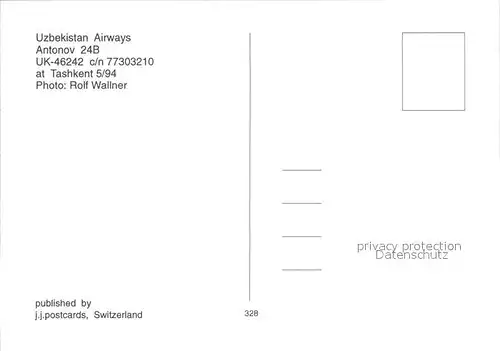 Flugzeuge Zivil Uzbekistan Airways Antonov 24B UK 46242 c n 77303210 Kat. Airplanes Avions