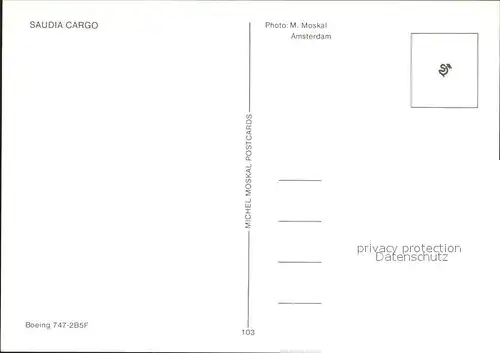 Flugzeuge Zivil Saudia Cargo Boeing 747 2B5F  Kat. Airplanes Avions
