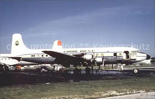 Flugzeuge Zivil Carib West Airlines Douglas DC 6 Kat. Airplanes Avions