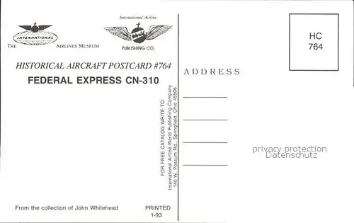 Flugzeuge Zivil Federal Express CN 310 N7783Q Kat. Airplanes Avions