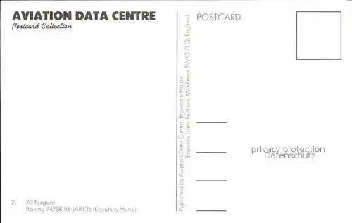 Flugzeuge Zivil ANA All Nippon Boeing 747SR 81 JA8135  Kat. Airplanes Avions
