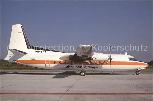 Flugzeuge Zivil Fokker F 27 Schreiner Airways PH SFA Kat. Airplanes Avions