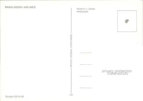 Flugzeuge Zivil Bangladesh Airlines Douglas DC10 30 Kat. Airplanes Avions