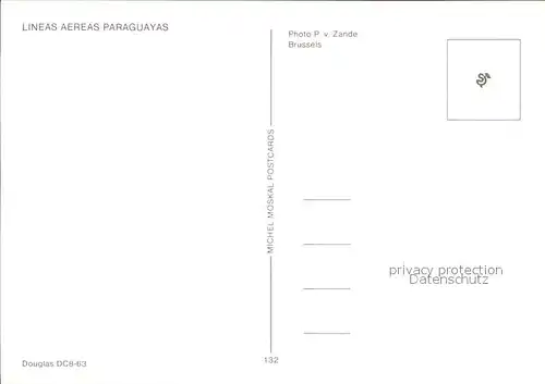 Flugzeuge Zivil Lineas Aereas Paraguayas Douglas DC8 63 Kat. Airplanes Avions