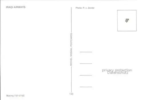 Flugzeuge Zivil Iraqi Airways Boeing 737 270C YI AGH Kat. Airplanes Avions