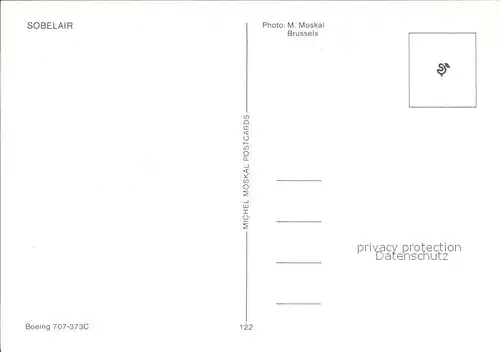 Flugzeuge Zivil Sobelair Boeing 707 373C  Kat. Airplanes Avions