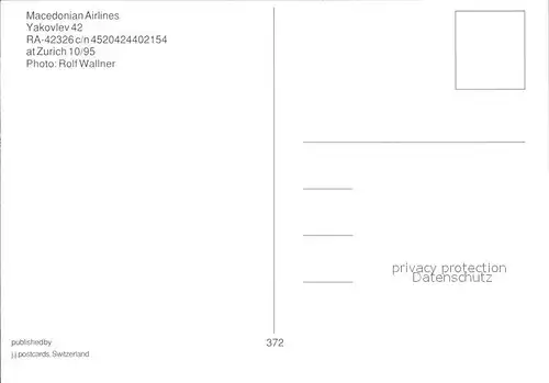 Flugzeuge Zivil Macedonian Airlines Yakovlev 42 RA 42326  Kat. Airplanes Avions