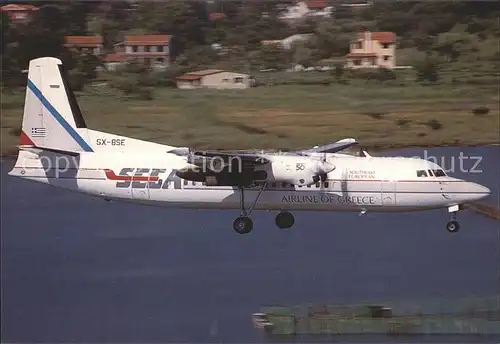 Flugzeuge Zivil SEEA Airline of Greece Fokker 50 SX BSE  Kat. Airplanes Avions