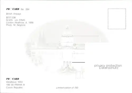 Flugzeuge Zivil British Airways B777 236 G VIIA c n 27845 Kat. Airplanes Avions