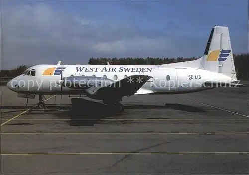 Flugzeuge Zivil West Air Sweden HS748 SE LIB c n 1776  Kat. Airplanes Avions