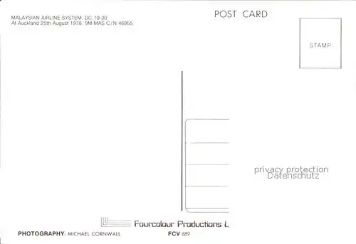 Flugzeuge Zivil Malaysian Airline System DC10 30 9M MAS C N 46955 Kat. Airplanes Avions