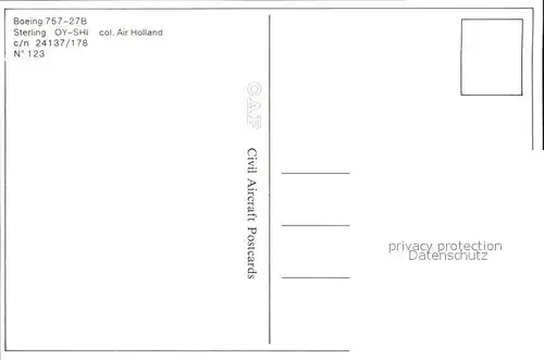 Flugzeuge Zivil Sterling Boeing 757 27B OY SHI c n 24137 178 Kat. Airplanes Avions