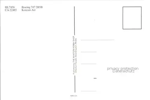 Flugzeuge Zivil Korean Air Boeing 747 2B5B HL7458 C n 22485 Kat. Airplanes Avions