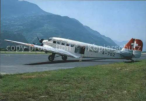Flugzeuge Zivil JU Air Junker 52 3m HB HOT A 702 Kat. Airplanes Avions
