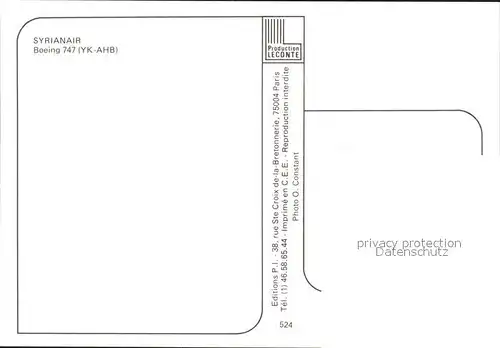 Flugzeuge Zivil Syrianair Boeing 747 YK AHB  Kat. Airplanes Avions
