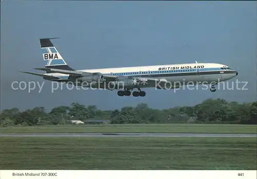 Flugzeuge Zivil British Midland 707 300C Kat. Airplanes Avions