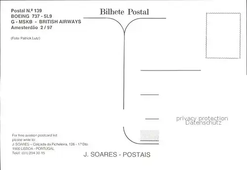 Flugzeuge Zivil British Airways Boeing 737 5L9 G MSKB  Kat. Airplanes Avions