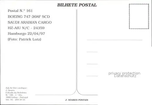 Flugzeuge Zivil Saudi Arabian Cargo Boeing 747 268F SCD HZ AIU N C 24359 Kat. Airplanes Avions