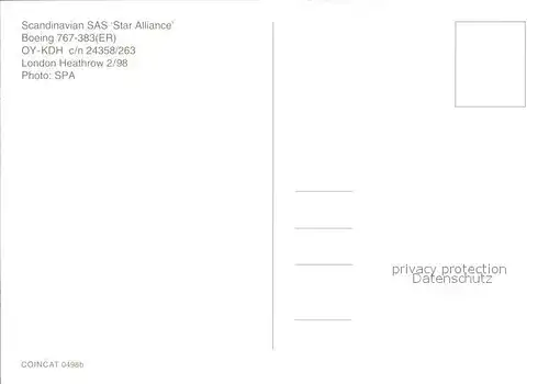 Flugzeuge Zivil Scandinavian SAS Star Alliance Boeing 767 383 OY KDH  Kat. Airplanes Avions