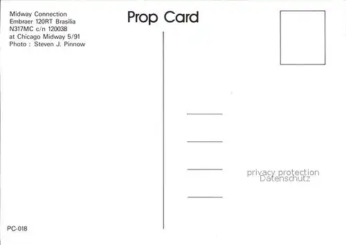Flugzeuge Zivil Midway Connection Embraer 120RT Brasilia N317MC c n 120038 Kat. Airplanes Avions