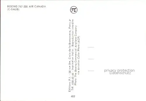 Flugzeuge Zivil Air Canada Boeing 767 200 C GAUB Kat. Airplanes Avions