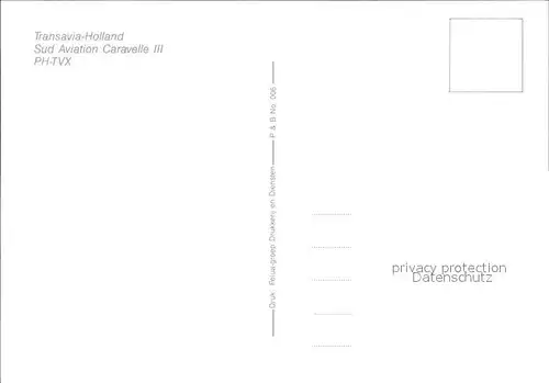 Flugzeuge Zivil Transavia Holland Sud Aviation Caravelle III PH TVX  Kat. Airplanes Avions