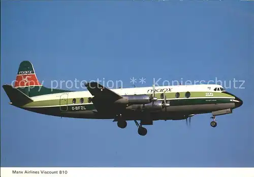 Flugzeuge Zivil Manx Airlines Viscount 810 G BFZL  Kat. Airplanes Avions