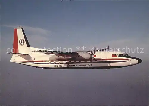 Flugzeuge Zivil Union of Burma Airways Fokker F27 Mk200 PH FFA  Kat. Airplanes Avions