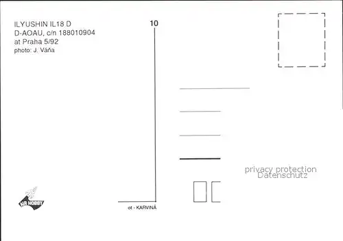 Flugzeuge Zivil Berline Ilyushin IL 18 D D AOAU c n  Kat. Airplanes Avions