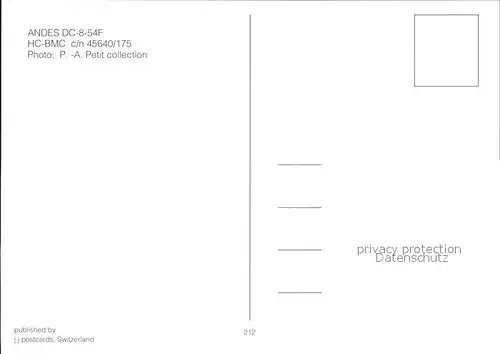 Flugzeuge Zivil Andes DC 8 54F HC BMC c n 45640 175 Kat. Airplanes Avions