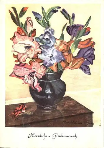 Kuenstlerkarte M. Jars Gladiolen Dennoch Kuenstlerkarte Nr. 1208 Kat. Kuenstlerkarte