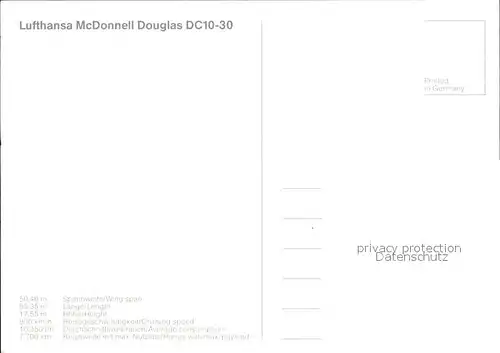 Lufthansa McDonnell Douglas DC10 30 Kat. Flug