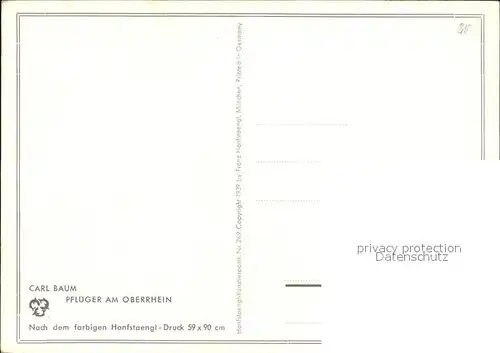 Kuenstlerkarte Carl Baum Pflueger am Oberrhein  Kat. Kuenstlerkarte