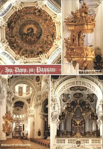 Kirchenorgel Passau Dom St. Stephan Kanzel Mittelschiff  Kat. Musik