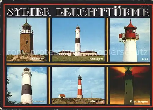 Leuchtturm Lighthouse Sylt Kampen List Hoernum Ellenbogen Kat. Gebaeude