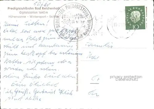 Foto Baumann E. Nr. 1287 Bad Reichenhall Predigtstuhl Seilbahn Berghotel Kat. Fotografie