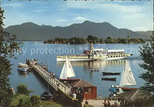 Dampfer Seitenrad Chiemsee Fraueninsel Kat. Schiffe