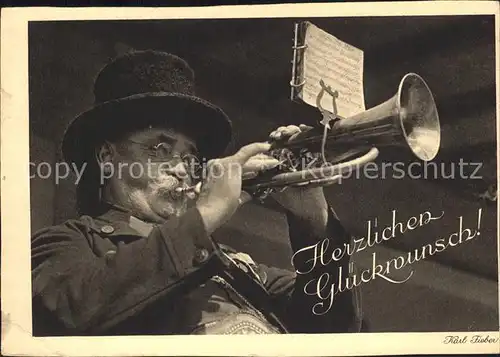 Trompeter Trompete Glueckwunsch Kat. Musik