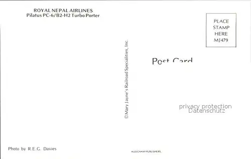 Flugzeuge Zivil Royal Nepal Airlines Pilatus PC 6 B2 H2 Turbo Porter 9N ABJ Kat. Airplanes Avions