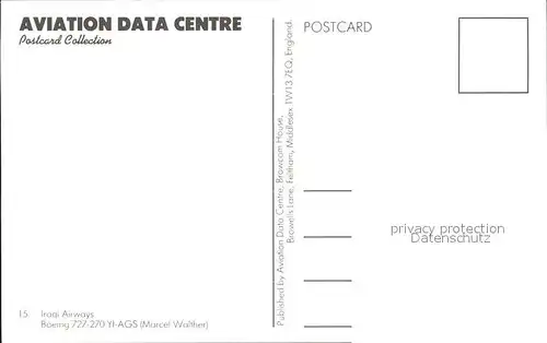 Flugzeuge Zivil Iraqi Airways Boeing 727 270 YI AGS Kat. Airplanes Avions