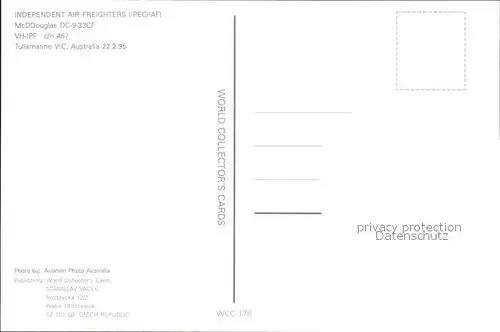 Flugzeuge Zivil Independent Air Freighters IPEC IAF McDDouglas DC 9 33CF VH IPF c n 467 Kat. Airplanes Avions