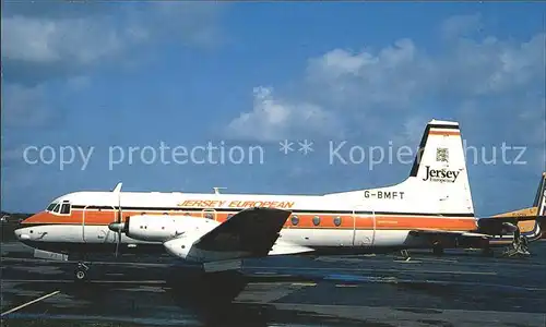 Flugzeuge Zivil Jersey European Airways HS 748 G BMFT  Kat. Airplanes Avions