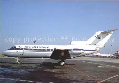 Flugzeuge Zivil Benin Inter Regional Yak 40 cn 9530344 CCCP 87980 Kat. Airplanes Avions