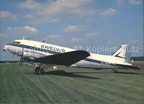 Flugzeuge Zivil Swedair DC 3 SE BSM  Kat. Airplanes Avions