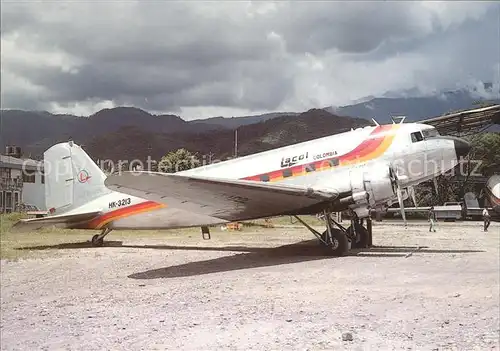 Flugzeuge Zivil Lacol Colombia McDDouglas DC 3C HK 3213 c n 25659 Kat. Airplanes Avions