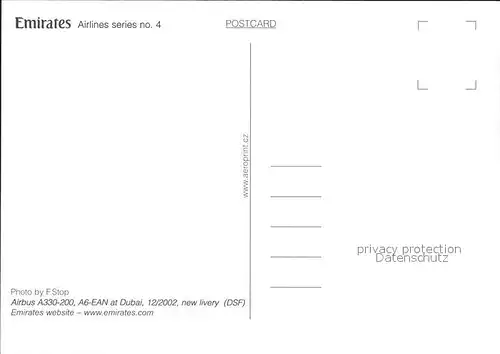 Flugzeuge Zivil Emirates Airbus A330 200 A6 EAN Kat. Airplanes Avions