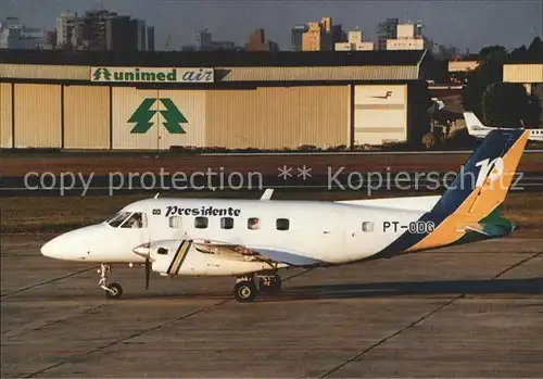 Flugzeuge Zivil Transp. Aereos Presidente Brazil Embraer EMB 110 11035 PT ODG Kat. Airplanes Avions