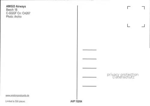 Flugzeuge Zivil Amigo Airways Beech 18 C GGGF Cn CA267 Kat. Airplanes Avions