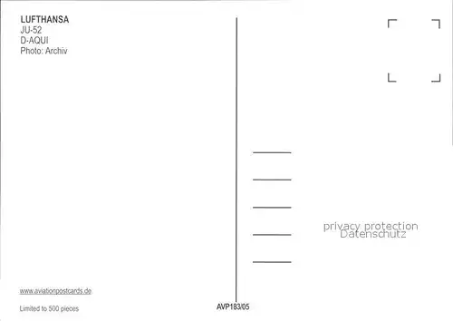Lufthansa JU 52 D AQUI D CDLN Kat. Flug